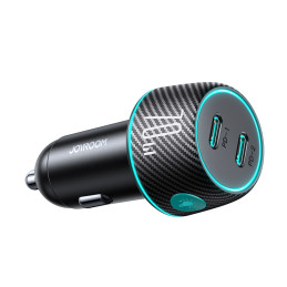 2x USB C 70W automobilinis įkroviklis su LED apšvietimu Joyroom JR-CCN02 - juodas