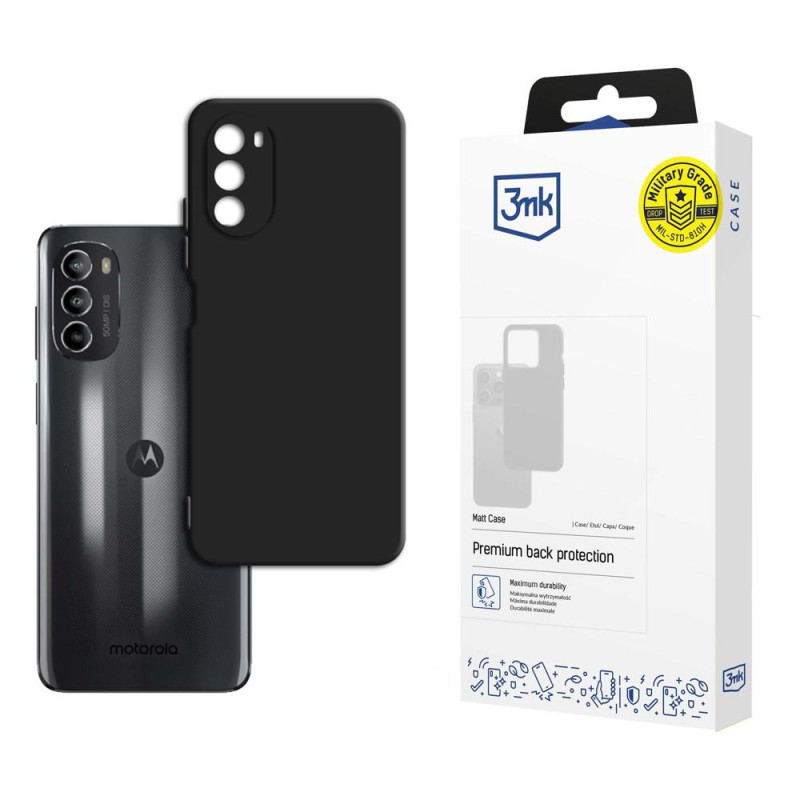 3mk matinis dėklas, skirtas Motorola Moto G82 5G – juodas
