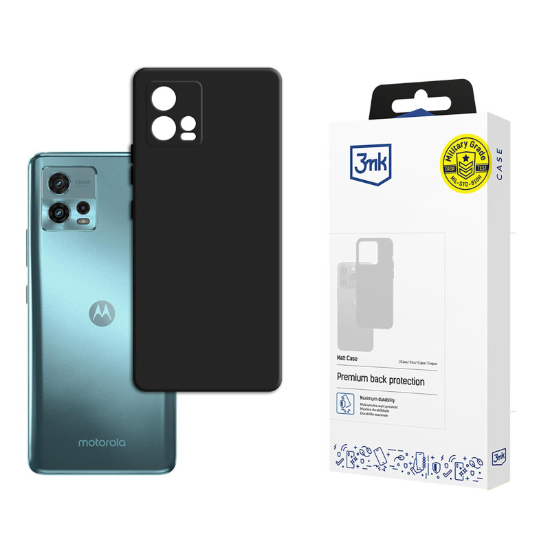3mk matinis dėklas, skirtas Motorola Moto G72 – juodas