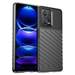 Thunder Case dėklas Xiaomi Redmi Note 12 Pro+ silikoniniu šarvuotu dangteliu, juodas