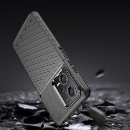 Thunder Case dėklas Xiaomi Redmi Note 12 Pro+ silikoniniu šarvuotu dangteliu, juodas