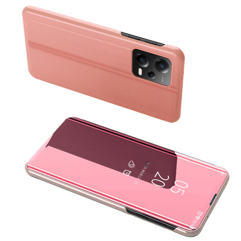 „Clear View Case“ dėklas, skirtas „Xiaomi Redmi Note 12 Pro+“ dėklui su rožinės spalvos atvartu