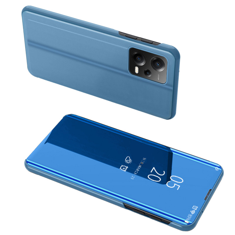 Clear View Case dėklas skirtas Xiaomi Redmi Note 12 Pro+ dangtelis su mėlynu atvartu