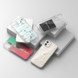 Ringke Fusion Design šarvuotas dėklo dangtelis su gelio rėmeliu iPhone 12 mini rožinė-žalia (GNAP0020)