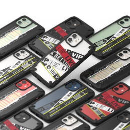 Ringke Fusion X Design šarvuotas dėklas su rėmeliu iPhone 12 mini black (Ticket band) (XDAP0018)