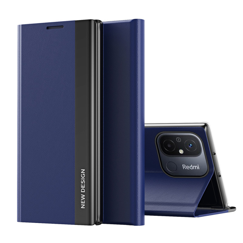 Sleep Case Pro dėklas, skirtas Xiaomi Redmi Note 12 Pro+ su atvartu, mėlynas stovas