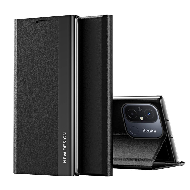 Sleep Case Pro dėklas, skirtas Xiaomi Redmi Note 12 Pro+ su atvartu, juodas stovas