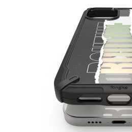 Ringke Fusion X Design šarvuotas dėklas su rėmeliu iPhone 12 mini black (Ticket band) (XDAP0018)