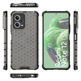 Korinis dėklas Xiaomi Redmi Note 12 5G / Poco X5 5G šarvuotam hibridiniam dangčiui juodas