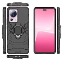 Ring Armor dėklas Xiaomi 13 Lite šarvuotu dangteliu magnetinis laikiklis žiedas juodas