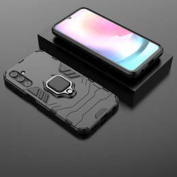 Ring Armor dėklas Samsung Galaxy A24 4G šarvuotu dangteliu magnetinis laikiklis žiedas juodas