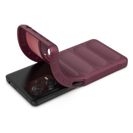 „Magic Shield Case“ dėklas, skirtas Xiaomi Redmi Note 12 Pro+ lankstus šarvuotas bordo spalvos dangtelis
