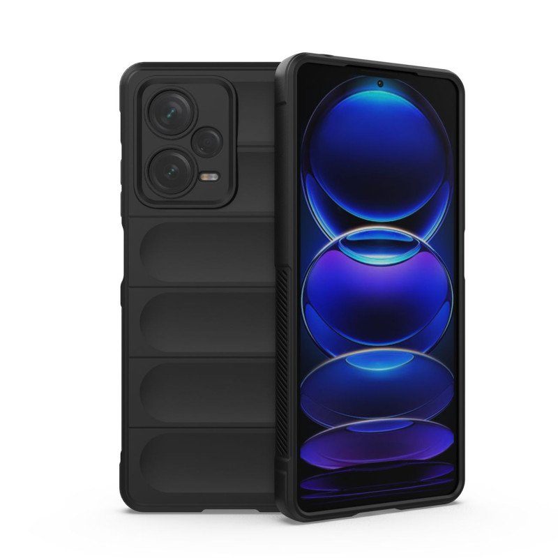 Magic Shield Case Xiaomi Redmi Note 12 Pro+ lankstus šarvuotas dangtelis, juodas