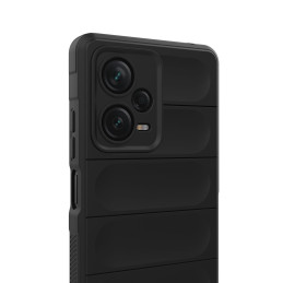 Magic Shield Case Xiaomi Redmi Note 12 Pro+ lankstus šarvuotas dangtelis, juodas
