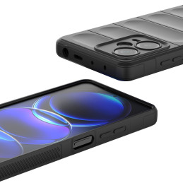 Magic Shield Case Xiaomi Redmi Note 12 Pro+ lankstus šarvuotas dangtelis, juodas
