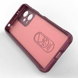 „Magic Shield“ dėklas, skirtas Xiaomi Redmi Note 12 5G / Poco X5 5G lankstus šarvų dangtelis bordo spalvos