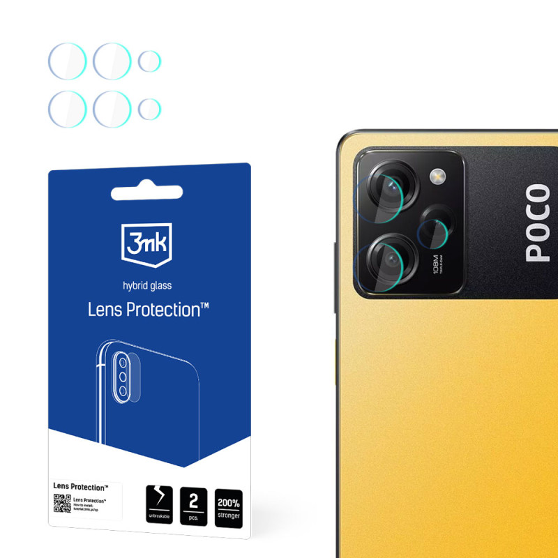 3mk Lens Protection™ hibridinis fotoaparato stiklas, skirtas Poco X5 Pro 5G