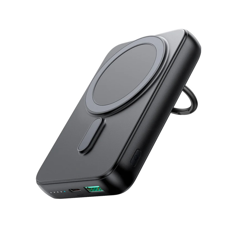Belaidis maitinimo blokas 10000mAh Joyroom JR-W050 20W MagSafe su stovu + USB-C laidas - juodas