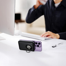 Belaidis maitinimo blokas 10000mAh Joyroom JR-W050 20W MagSafe su stovu + USB-C laidas - juodas