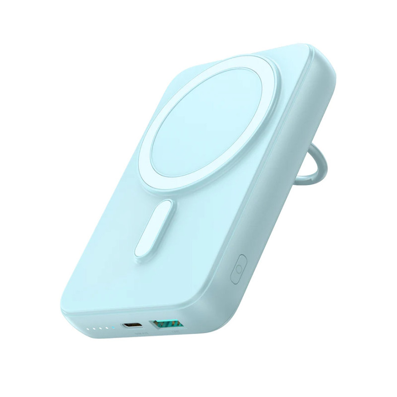 Belaidis maitinimo blokas 10000mAh Joyroom JR-W050 20W MagSafe su stovu + USB-C laidas - mėlynas