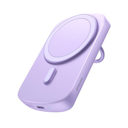 Belaidis maitinimo blokas 6000mAh Joyroom JR-W030 20W MagSafe su žiedu ir stovu - violetinė