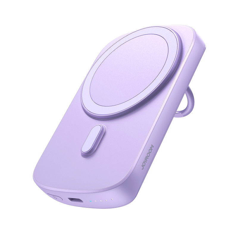 Belaidis maitinimo blokas 6000mAh Joyroom JR-W030 20W MagSafe su žiedu ir stovu - violetinė