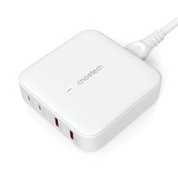Choetech PD8008 100W GaN greitas įkroviklis 2x USB-A / 2x USB-C - balta