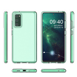 Spring Case dengiantis gelio dėklas su spalvingu rėmeliu, skirtas Samsung Galaxy S21 Ultra 5G geltonas