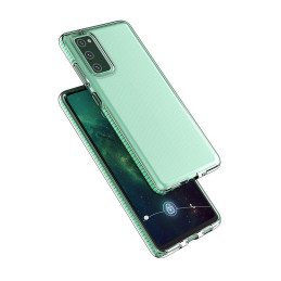 Spring Case dengiantis gelio dėklas su spalvingu rėmeliu, skirtas Samsung Galaxy S21 Ultra 5G geltonas