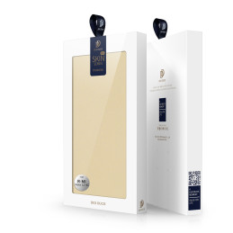 „Dux Ducis Skin Pro“ dėklas, skirtas „Xiaomi Redmi Note 12“ atverčiamas dangtelis kortelės piniginės stovas auksinis