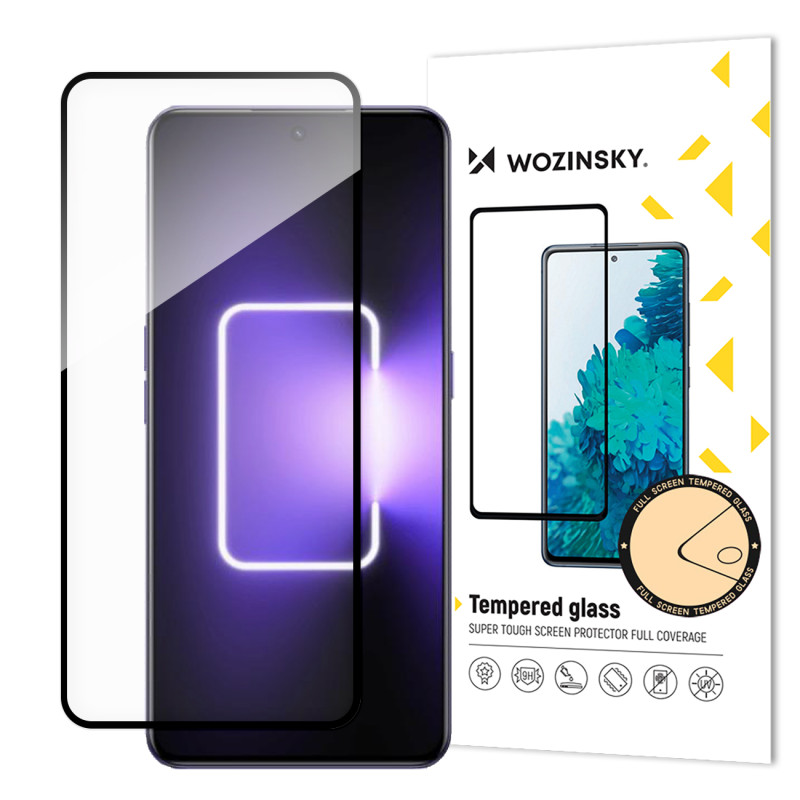 Wozinsky Full Glue grūdintas stiklas, skirtas Realme GT Neo 5 / Realme GT3 9H viso ekrano apsauga su juodu rėmeliu