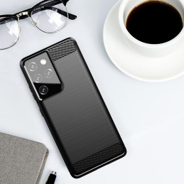 Carbon Case lankstus dangtelis Samsung Galaxy S21 Ultra 5G juodas