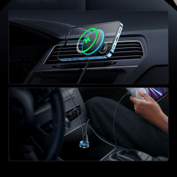 MagSafe 15W USB C 25W Baseus CW01 indukcinis automobilinis įkroviklis - juodas