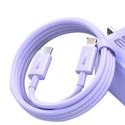 USB-C greito įkrovimo/ duomenų perdavimo kabelis – Lightning PD 20W 1m Baseus Superior Series – violetinė