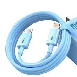 Baseus CAYS001903 Lightning – USB-C PD laidas 20W 480Mb/ s 1m – mėlynas