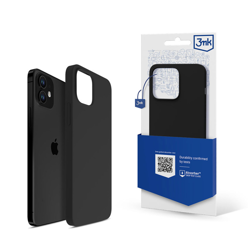 3mk silikoninis dėklas iPhone 12 mini - juodas