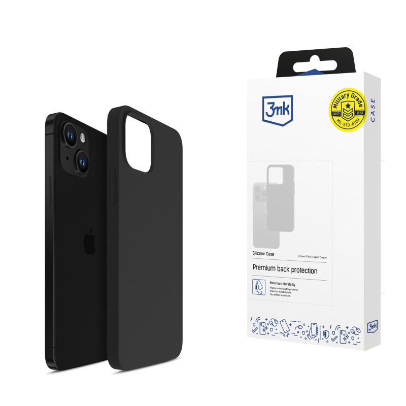 3mk silikoninis dėklas iPhone 14 - juodas