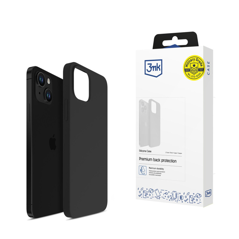 3mk silikoninis dėklas, skirtas iPhone 14 Plus – juodas