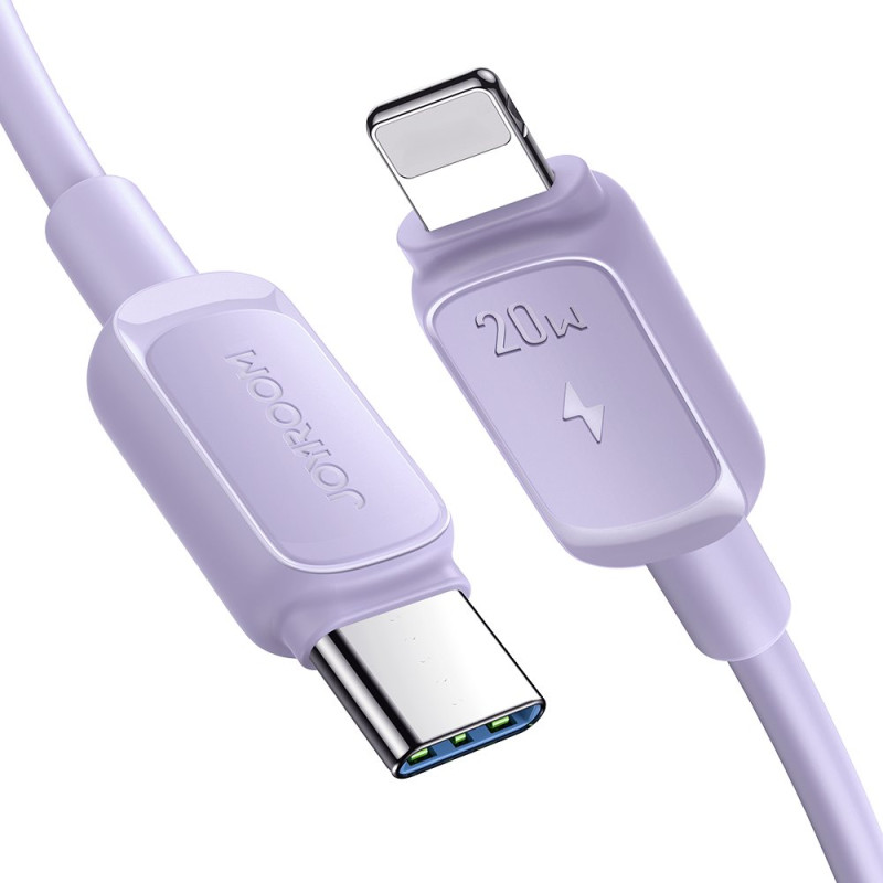 „Joyroom“ kelių spalvų serijos A14 USB-C / „Lightning“ 20 W laidas, 1,2 m – violetinė