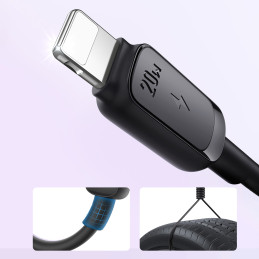 Joyroom Multi-Color Series A14 USB-C / Lightning 20W laidas, 1,2 m – juodas