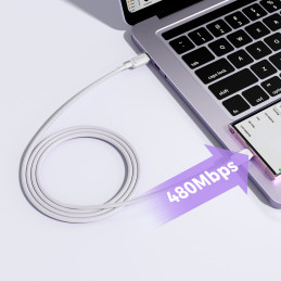 Joyroom Multi-Color Series A14 USB-C / USB-C 100W 1,2 m kabelis – baltas