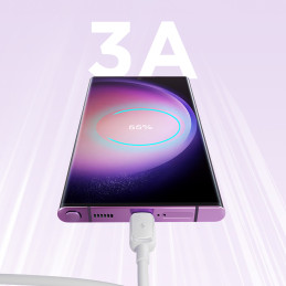 Joyroom Multi-Color Series A14 USB-A / USB-C 3A kabelis 1,2 m - baltas