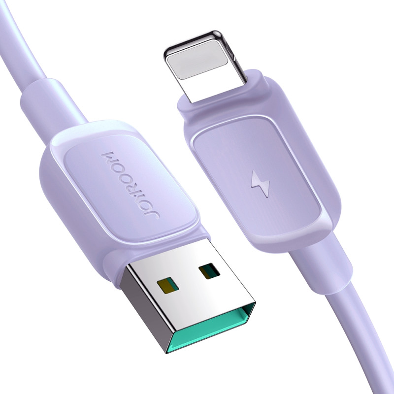 Joyroom Multi-Color Series A14 Lightning / USB-A 2.4A 1.2 m kabelis – violetinė
