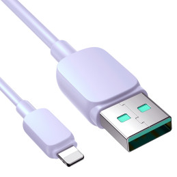Joyroom Multi-Color Series A14 Lightning / USB-A 2.4A 1.2 m kabelis – violetinė