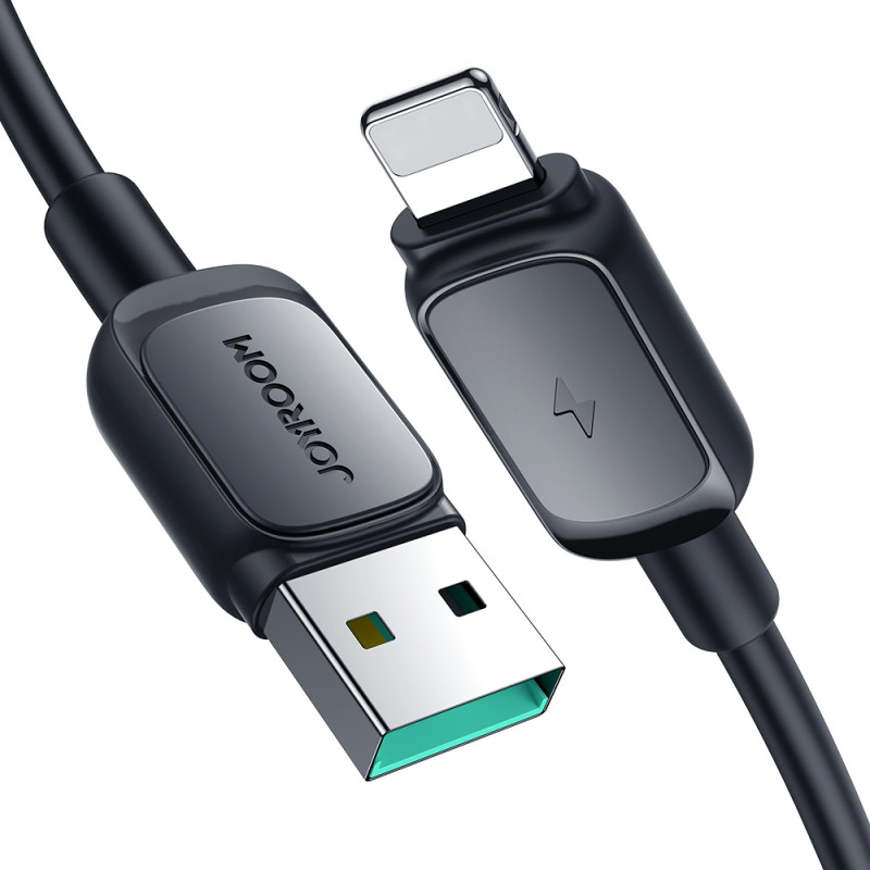 Joyroom Multi-Color Series A14 Lightning/ USB-A 2,4A kabelis, 1,2 m – juodas