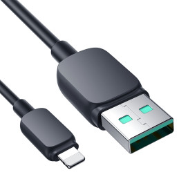 Joyroom Multi-Color Series A14 Lightning/ USB-A 2,4A kabelis, 1,2 m – juodas