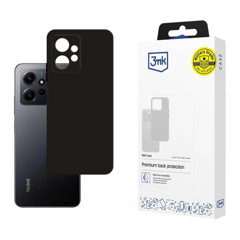 3mk matinis dėklas, skirtas Redmi Note 12 4G - juodas