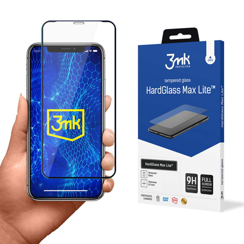 9H 3mk HardGlass Max Lite™ stiklas, skirtas iPhone X