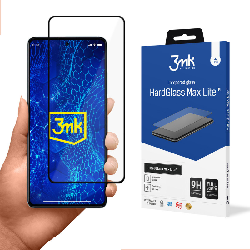 9H 3mk HardGlass Max Lite™ stiklas su Redmi Note 12 Pro / Pro+