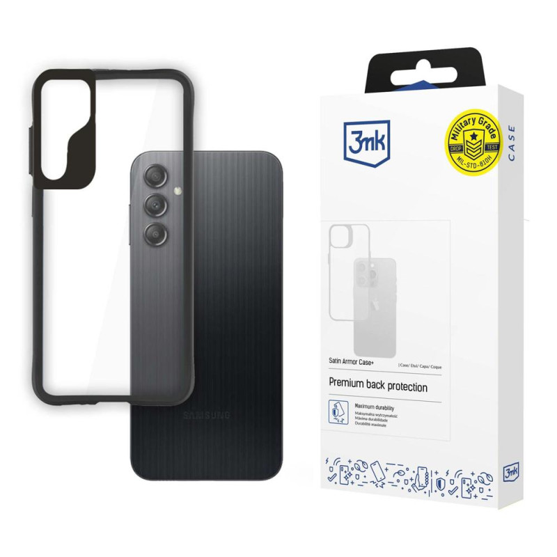 3mk Satin Armor Case+, skirtas Samsung Galaxy A14 4G / 5G - skaidrus